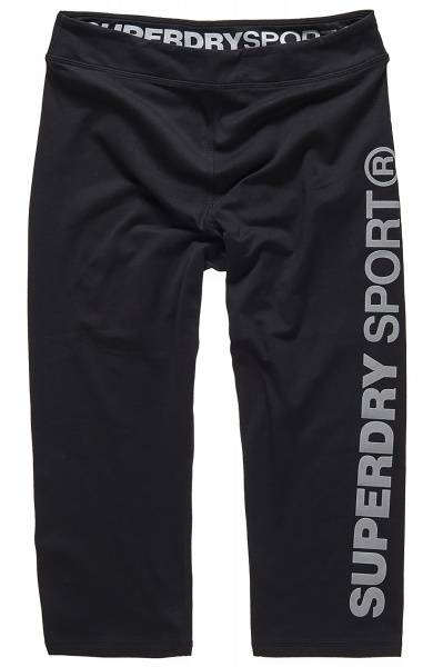 Superdry, black core gym capri