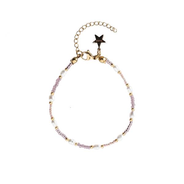 Dark,  armbånd med glassperler og perler, grape